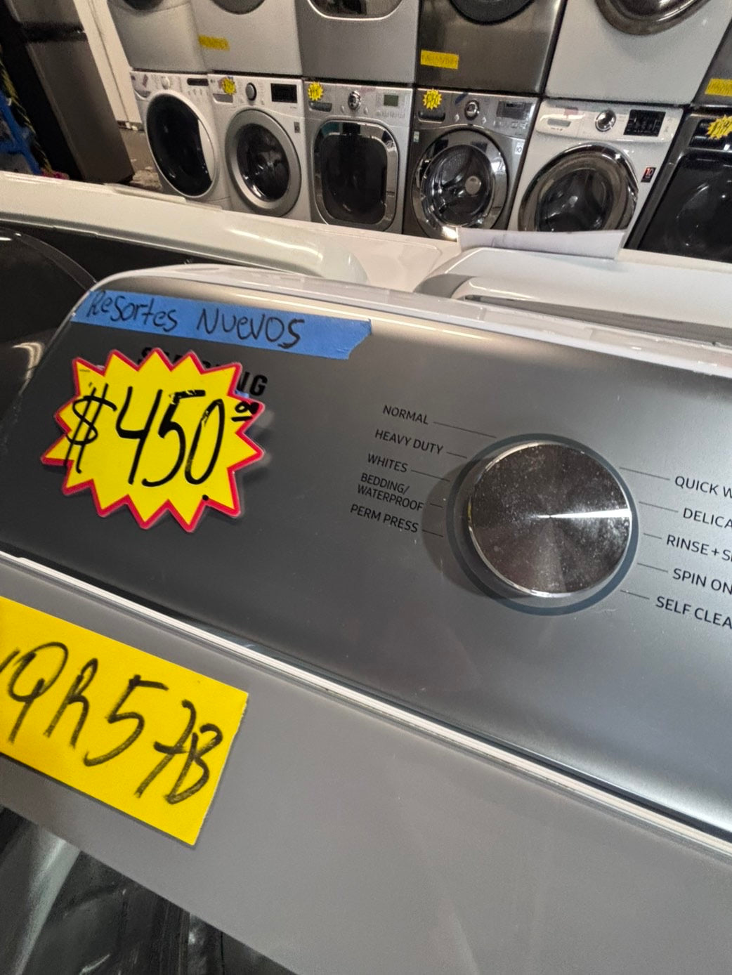 >*july 4th sale 🇺🇸samsung white top top load washer large capacity & dryer set electric 220v side x side top load stainless steel drum white color used-refurbished #WSWA8B