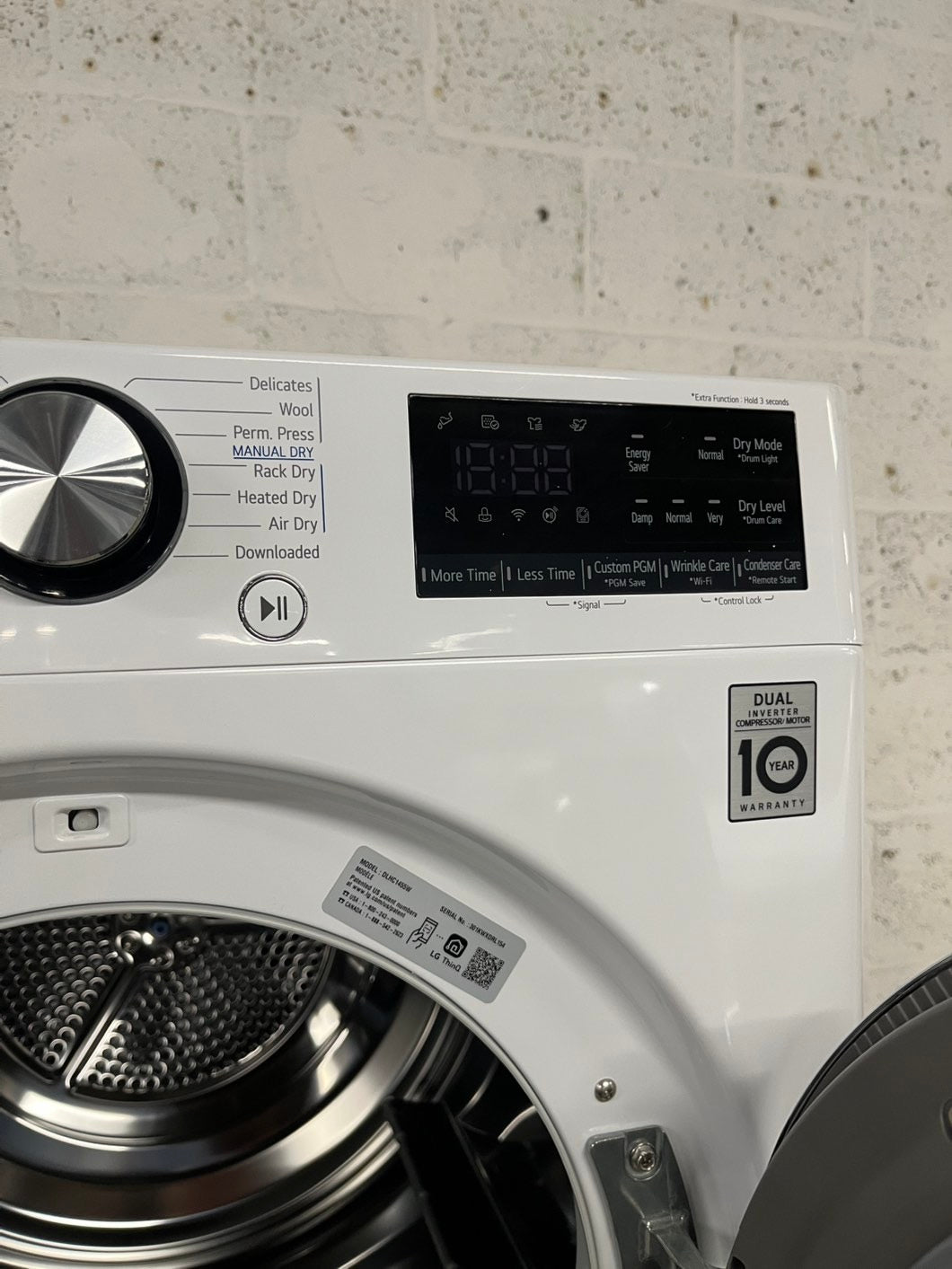 LG 24 white Front load washer and Steam electric dryer set stackable 240V #LG2455WB