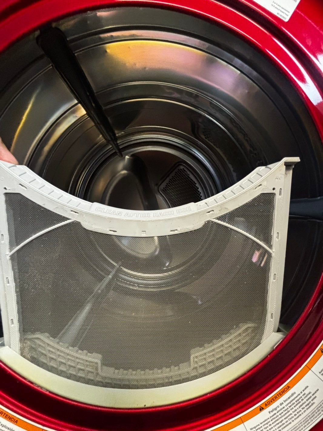 LG front load red washer & dryer set stackable or side by side electric 220v stackable large capacity #LGWDS994HL