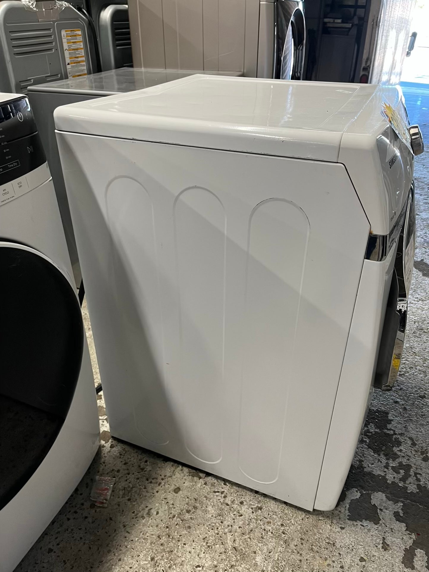 Samsung electric 220v dryer front load stainless steel drum large capacity in white 27" #ED302PB