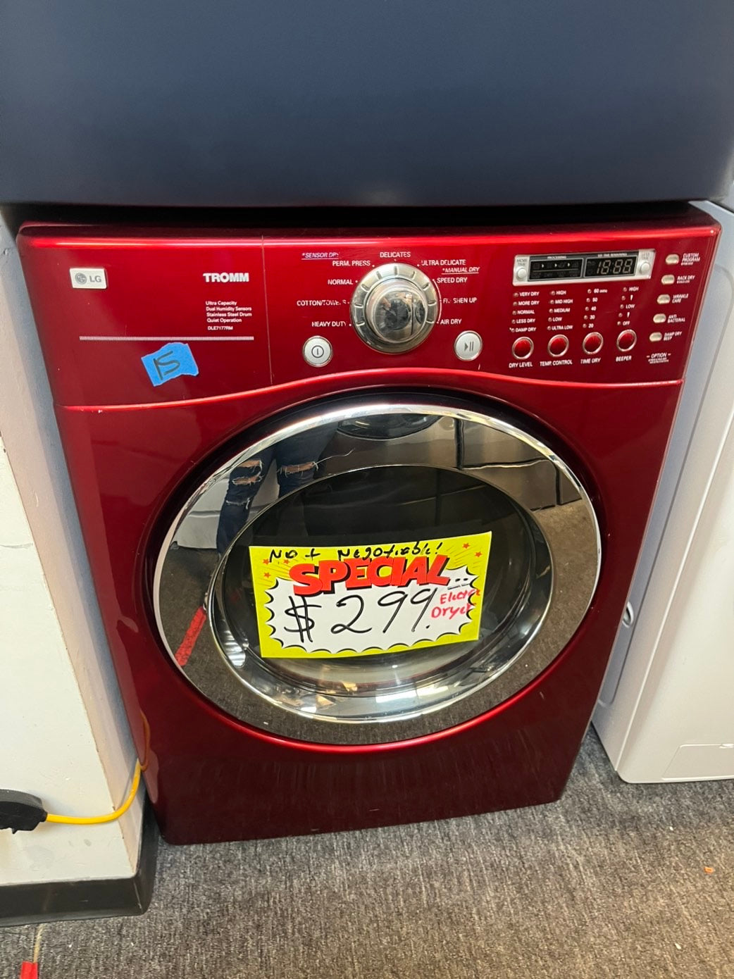 Used like new LG - 7.1 Cu. Ft. Stackable Electric Dryer Red Tromm ultra capacity #E238ML