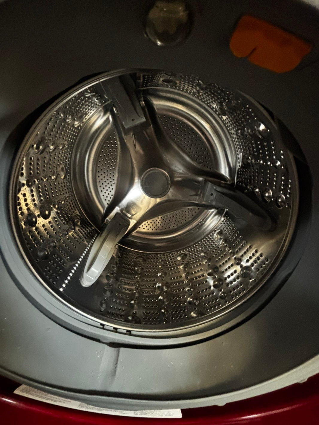 LG front load red washer & dryer set stackable or side by side electric 220v stackable large capacity #LGWDS994HL