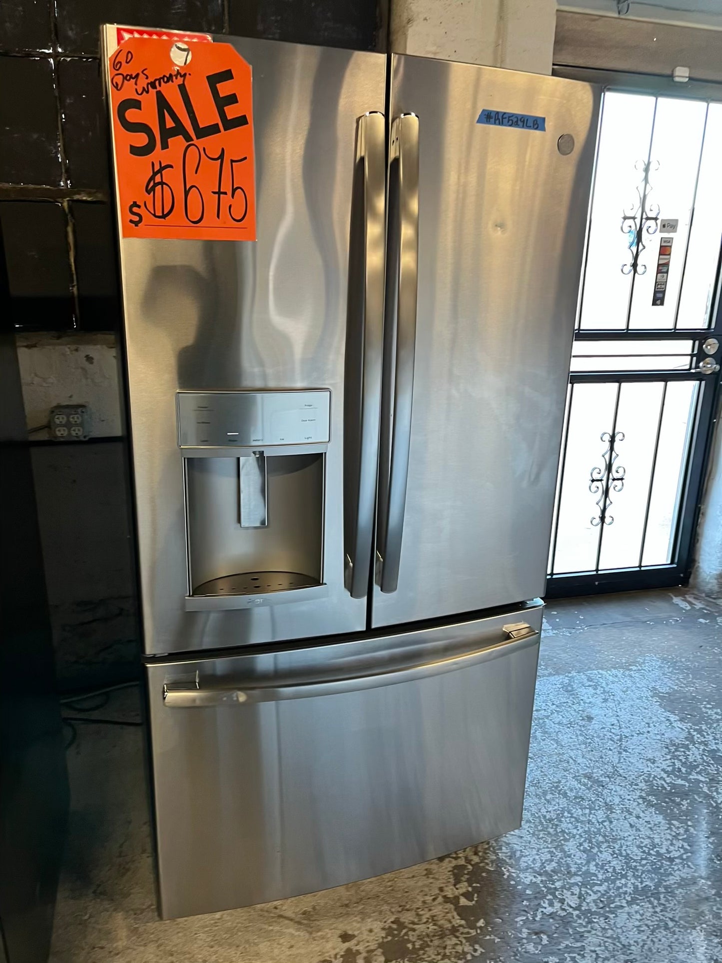 - GE French door Refrigerator counter depth stainless steel w/ ice water dispenser 36" #RF529LB