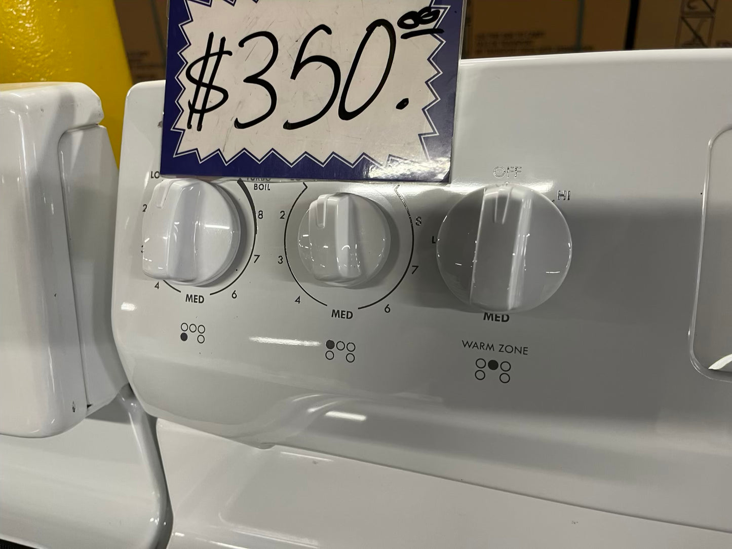 Kenmore electric range 220v 5 burner warm zone convection bake broil self clean in white Refurbished 30" #ER185LB