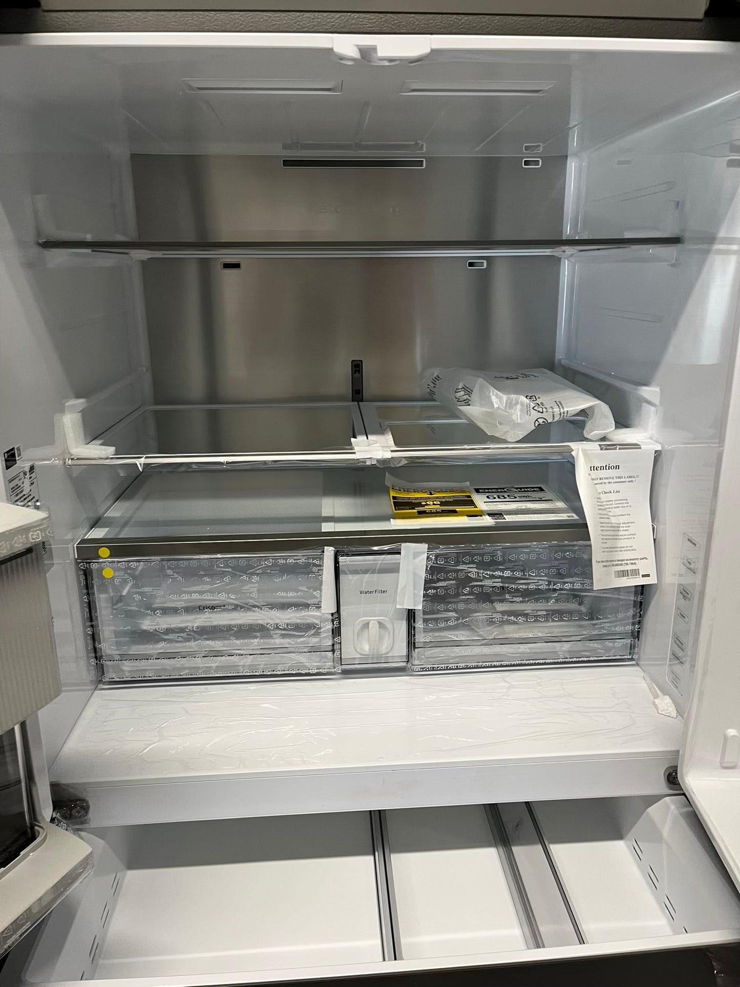 Open Box 📦 | Scratch & dent - Samsung 36 Inch panel ready Smart 4-Door French Door Refrigerator 29 cu. ft. Beverage Center, FlexZone™ Drawer, Dual Auto Ice Maker, Twin Cooling Plus, Wi-FI Enabled, ENERGY STAR® #RF841YB