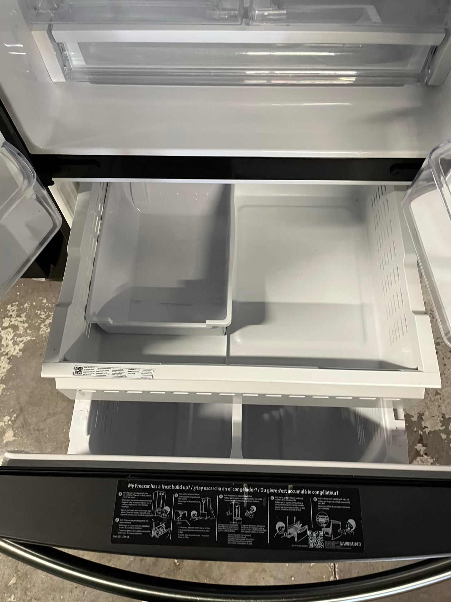 - Samsung French door refrigerator black stainless steel w/ice maker 30” #RF394TB