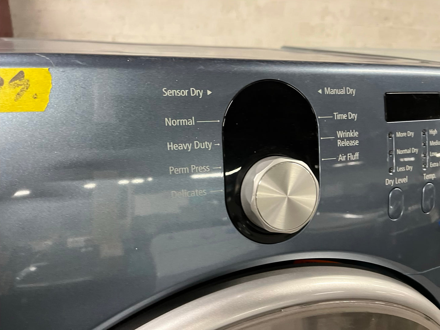 Samsung Dryer electric 220v in blue front load w/pedestal extra storage stainless steel drum large capacity 27" refurbished #ED347CB