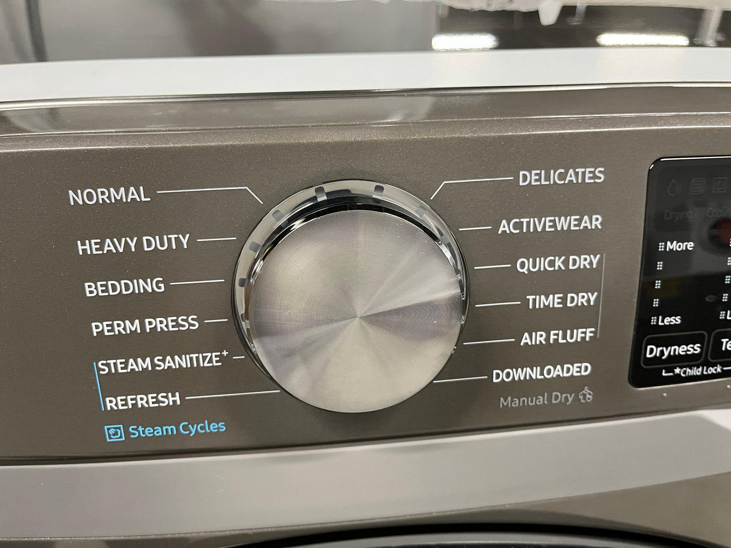 Open Box - Scratch & Dent Samsung - 7.5 cu. ft. Smart Electric Dryer with Steam Sanitize+ in Platinum 27" #ED491JB