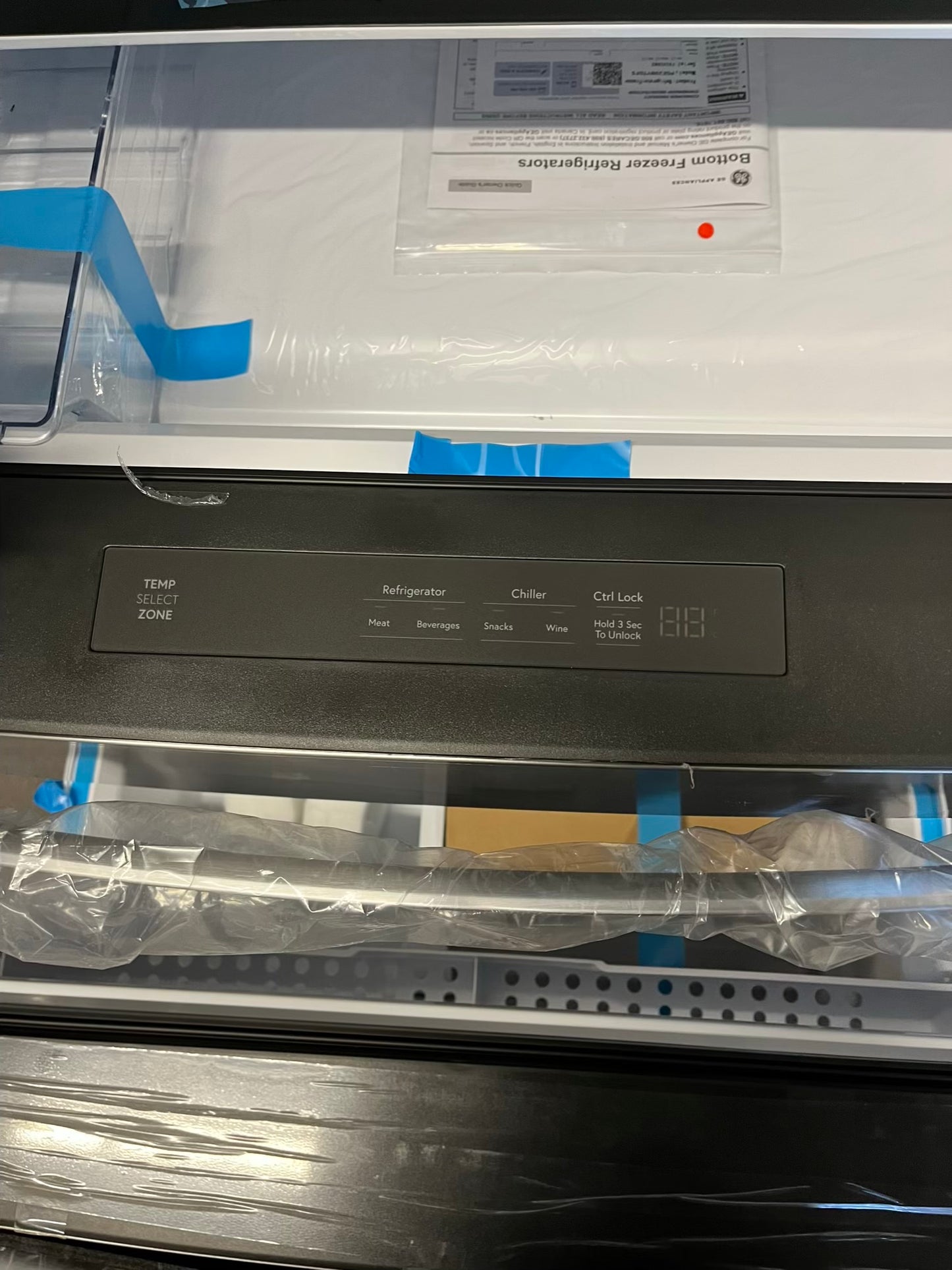 Open Box 📦 GE Four Door Refrigerator stainless steel w/ice water dispenser  double ice maker - Item number #RF625UB-TR 36” in