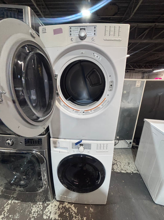 >*early July 4th special 🇺🇸kenmore washer & dryer set electric 220v front load stackable or side by side - sensor dry in white color #GW1S2BSET