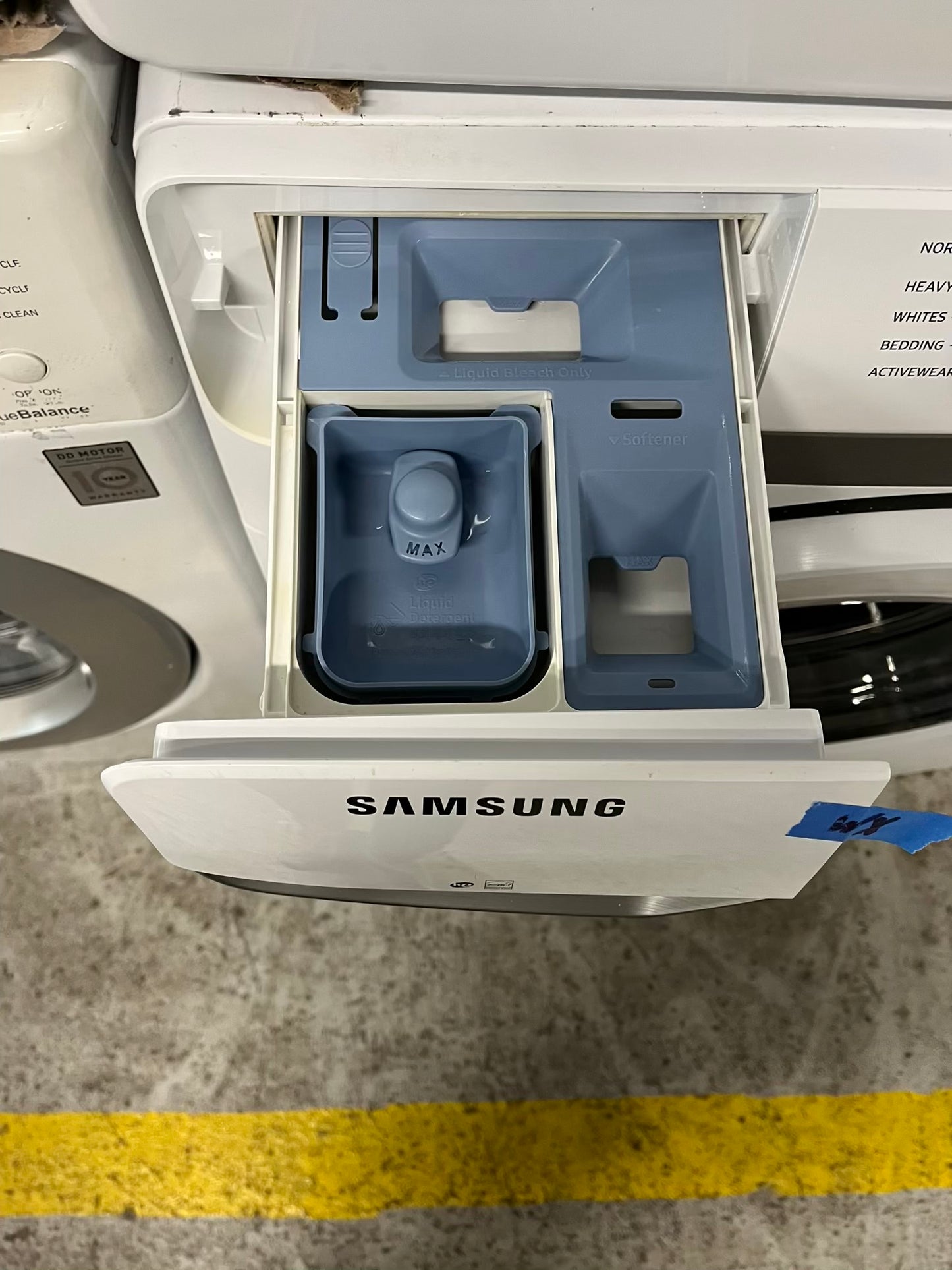 Samsung steam cycle washer 4.5 cu ft & dryer 7.5 cu ft set electric 220v front load stackable sensor dry He in white #WD808PB