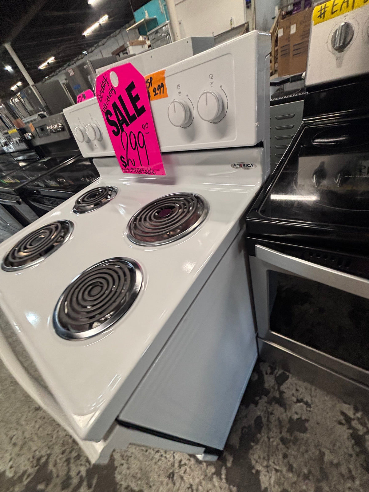 } Whirlpool electric coil top range coil 220v bake /Broil 4 burner used-Refurbished working 💯 with warranty! 30" #EGWW12B