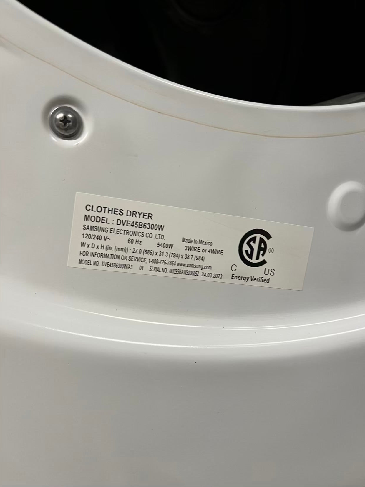 Open Box 📦 Scratch & Dent mix match LG 4.5 cu. ft. Capacity Smart Front Load ENERGY STAR Washer with TurboWash® 360° Al & Samsung 7.5 cu. ft. Vented Smart Stackable Electric 220v Dryer In White w/ Steam 27" in #WD634NB