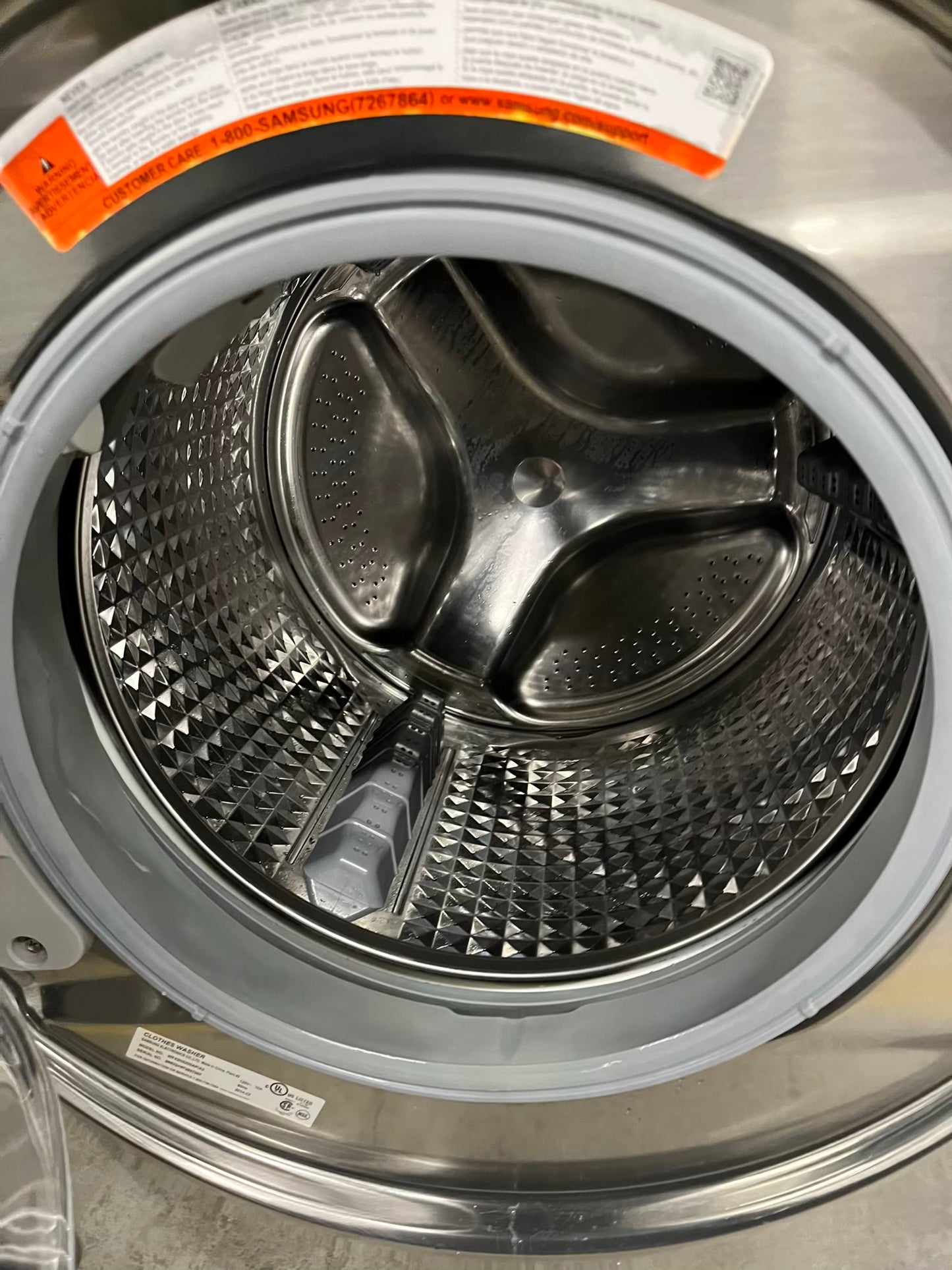 Samsung steam cycle washer 4.5 cu ft & dryer 7.5 cu ft set electric 220v front load stackable sensor dry He stainless steel #WD853UB