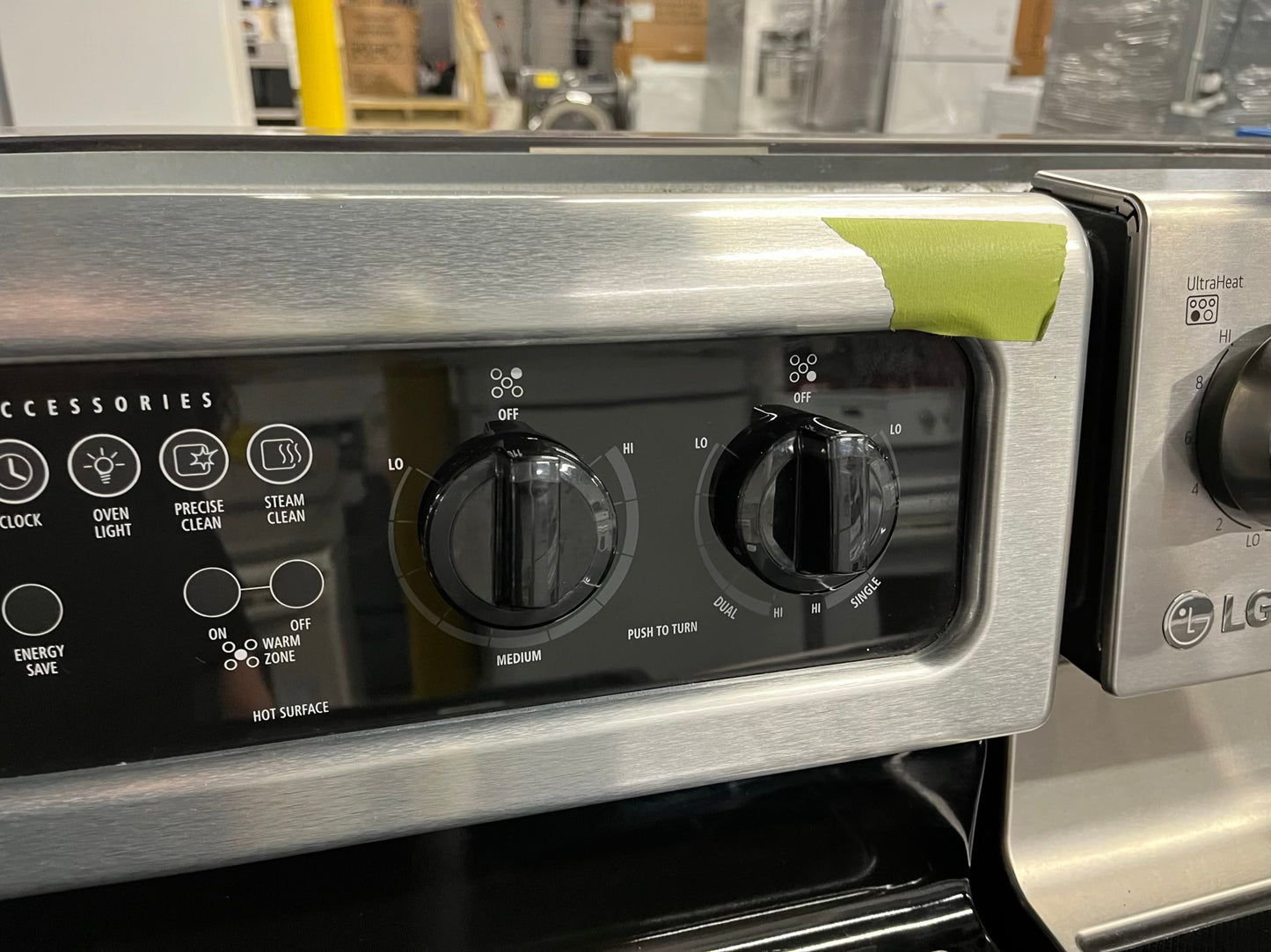 Whirlpool Glass top electric 220v range 5 burner warm zone convection bake broil steam clean stainless steel 30" Refurbished #ER748KB