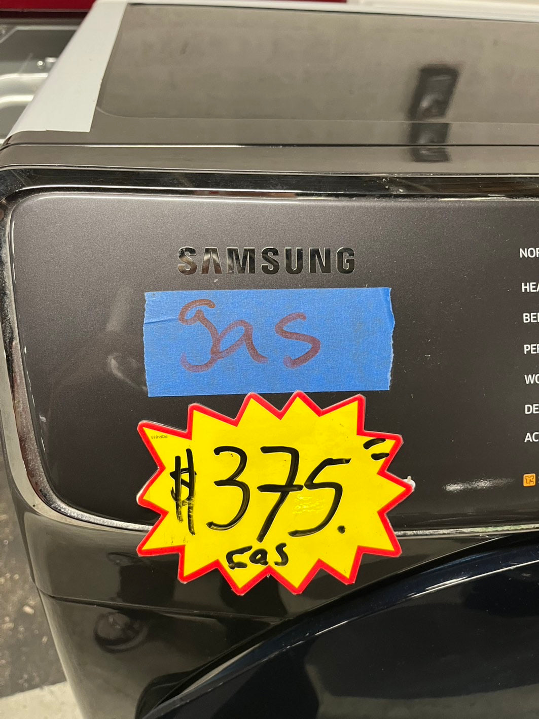 -Samsung front load stackable Gas dryer black #DG22B