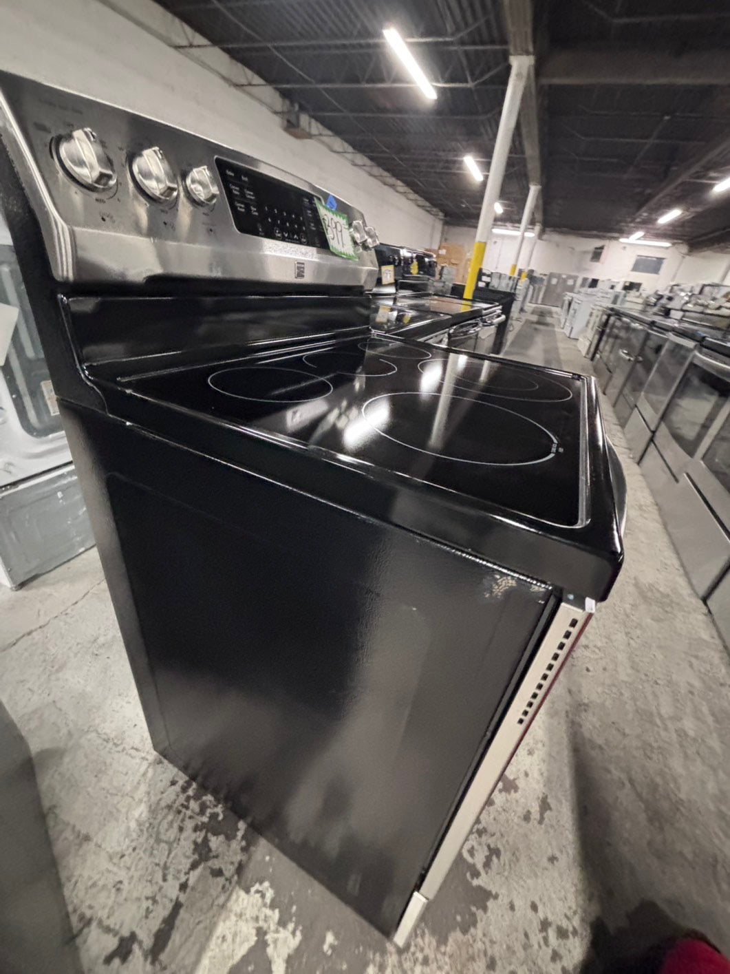 >kenmore glass top electric range 220v 5 burner convection oven quickly bake-warm zone bake broil self clean Refurbished fast boil 30" #ET665B