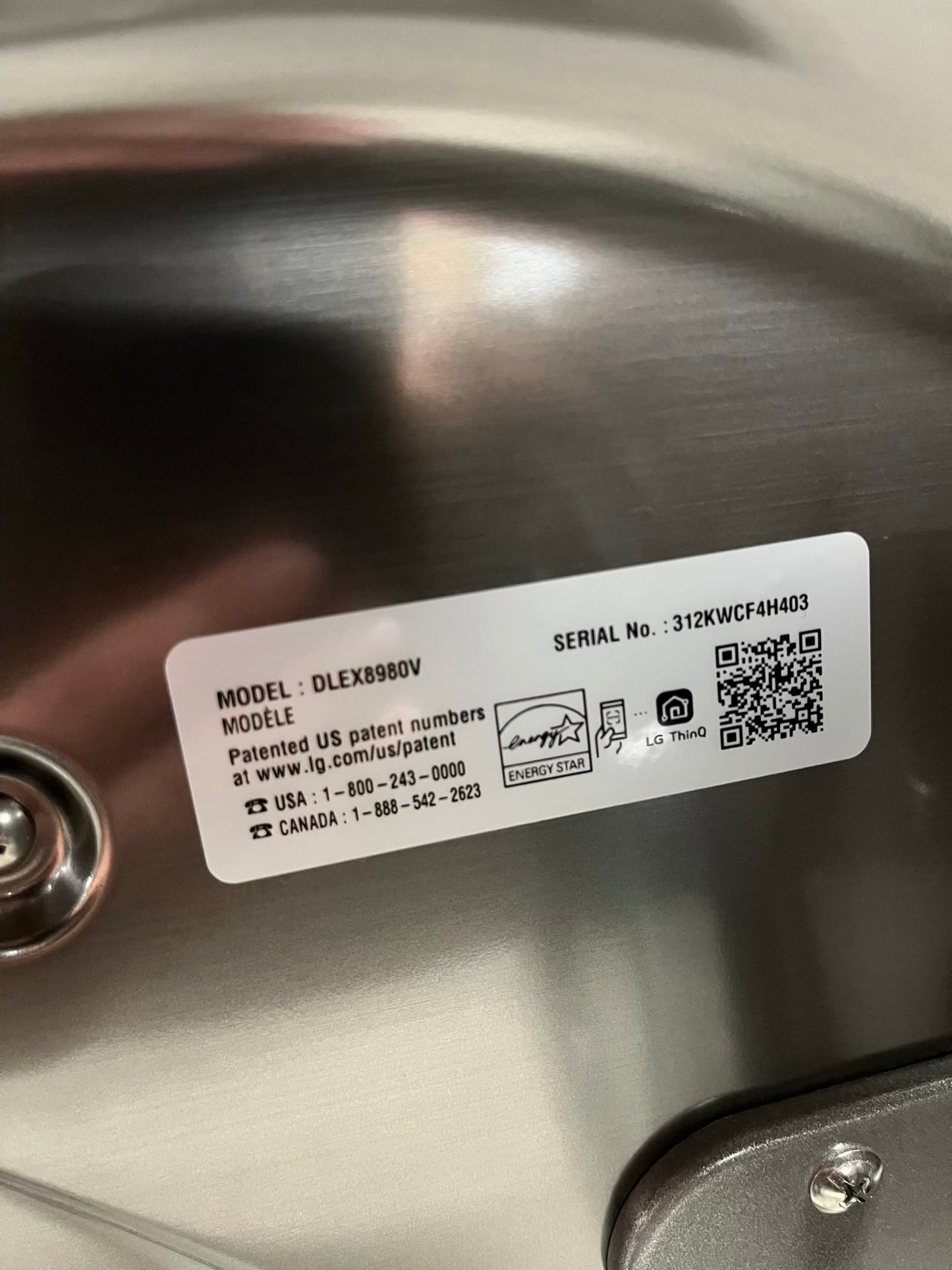 - Open Box 📦 LG Thing washer & Dryer electric 220v Set front load jumbo size stainless steel drum large capacity 29" #WD730GB-TR