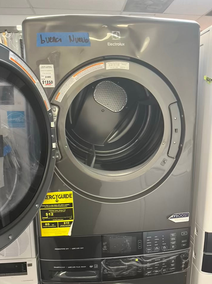 - Open Box Scratch & Dent Electrolux 4.5 cu. ft. Stacked Washer and 8.0 cu. ft. Electric Dryer Laundry Tower in Titanium, SmartBoost Premixing, Energy Star 27” #ED611L