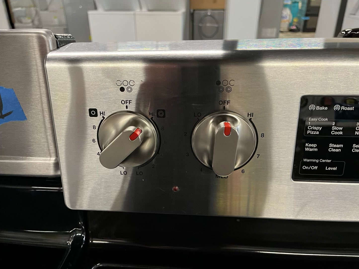 Samsung electric range 220v 5 burner warm zone convection bake roast broil steam clean Refurbished 30" #ER534AB