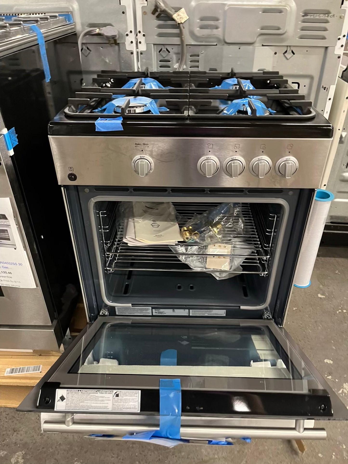 Open Box 📦 Blomberg gas range 4 burner slide-in stainless steel bake broil 24" #GR397WB