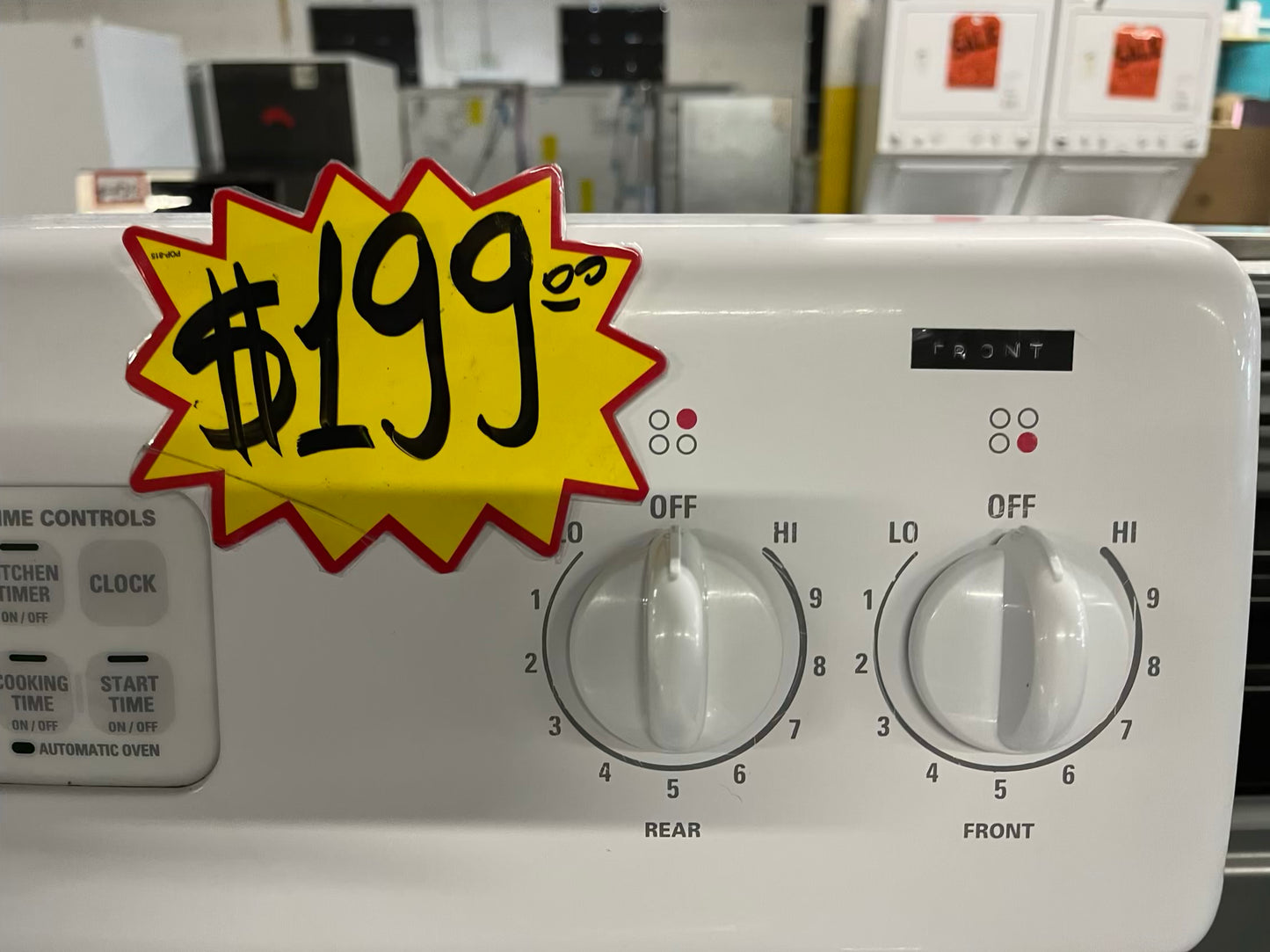 GE electric coil range 220v 4 burner bake broil hi/lo self clean in white 30" #ER536CB