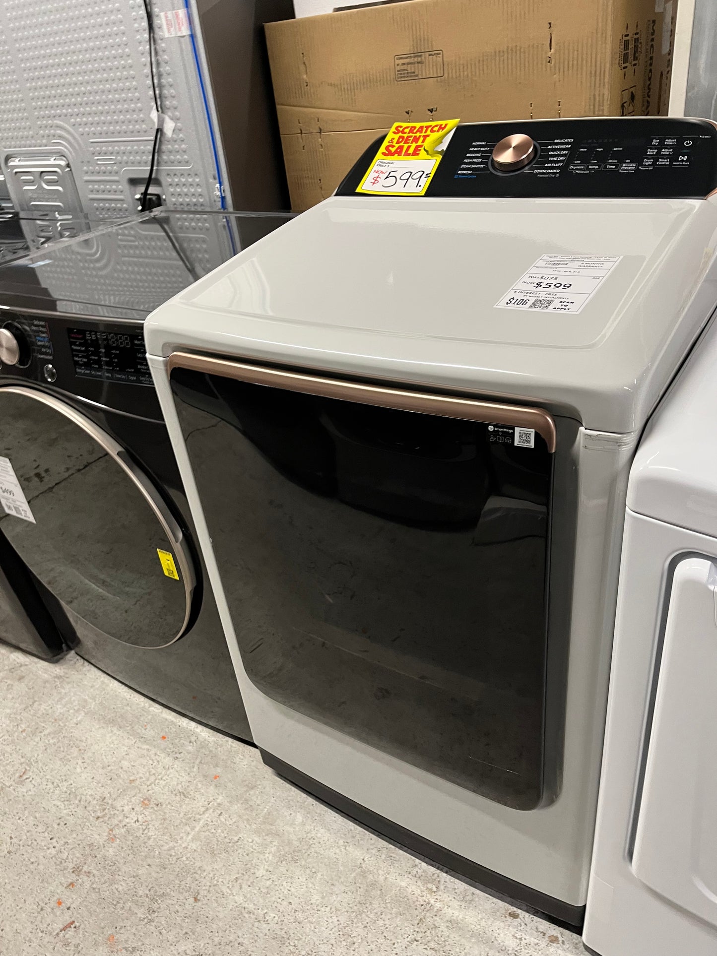 Open Box - Scratch & Dent Samsung - 7.4 Cu. Ft. Smart Electric Dryer with Steam and Sensor Dry - Ivory #ED485VB
