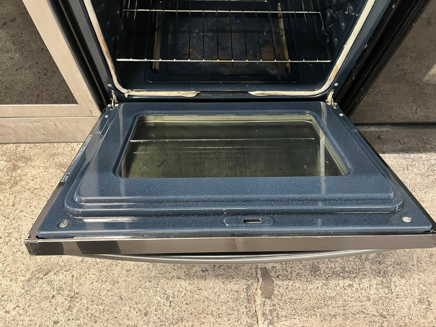 - Samsung range 5 burner convection roast bake broil dehydrate self clean slate 30" #GR902PB