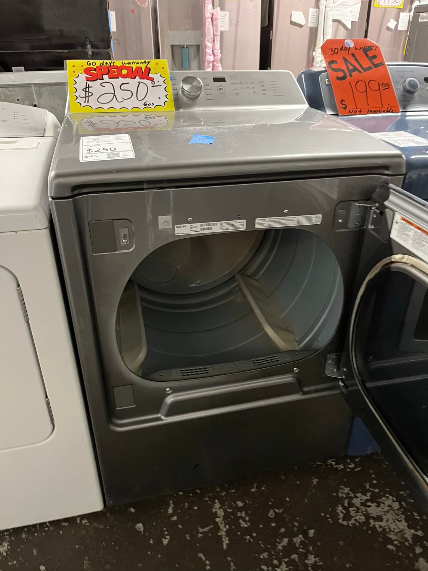- Maytag large capacity jumbo side GAS dryer stainless steel 29" Refurbished #GD853FB