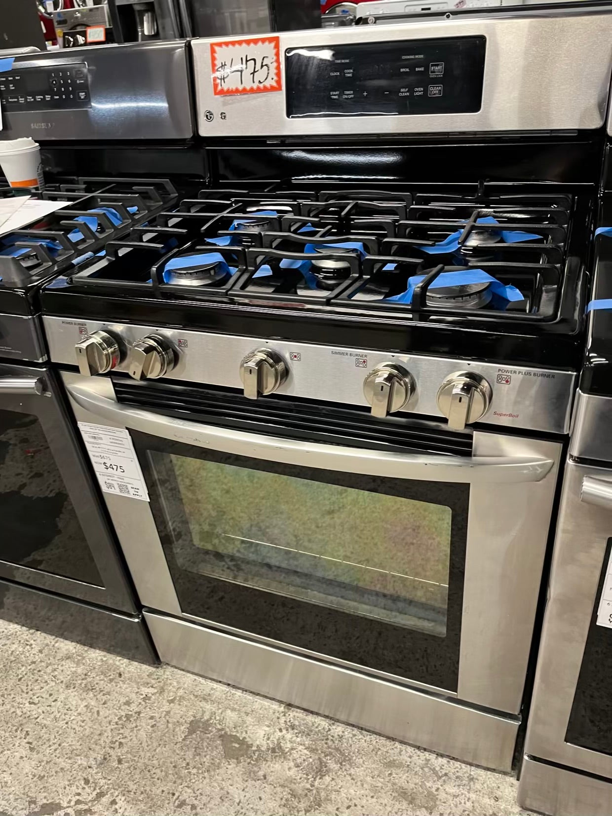 LG gas range 5 burner bake broil self clean stainless steel I 30" Refurbished #ER275RB