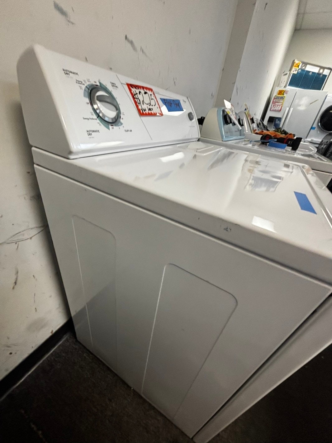 Whirlpool Top load flat back 25 depth electric 220v dryer side x side #DELF23L