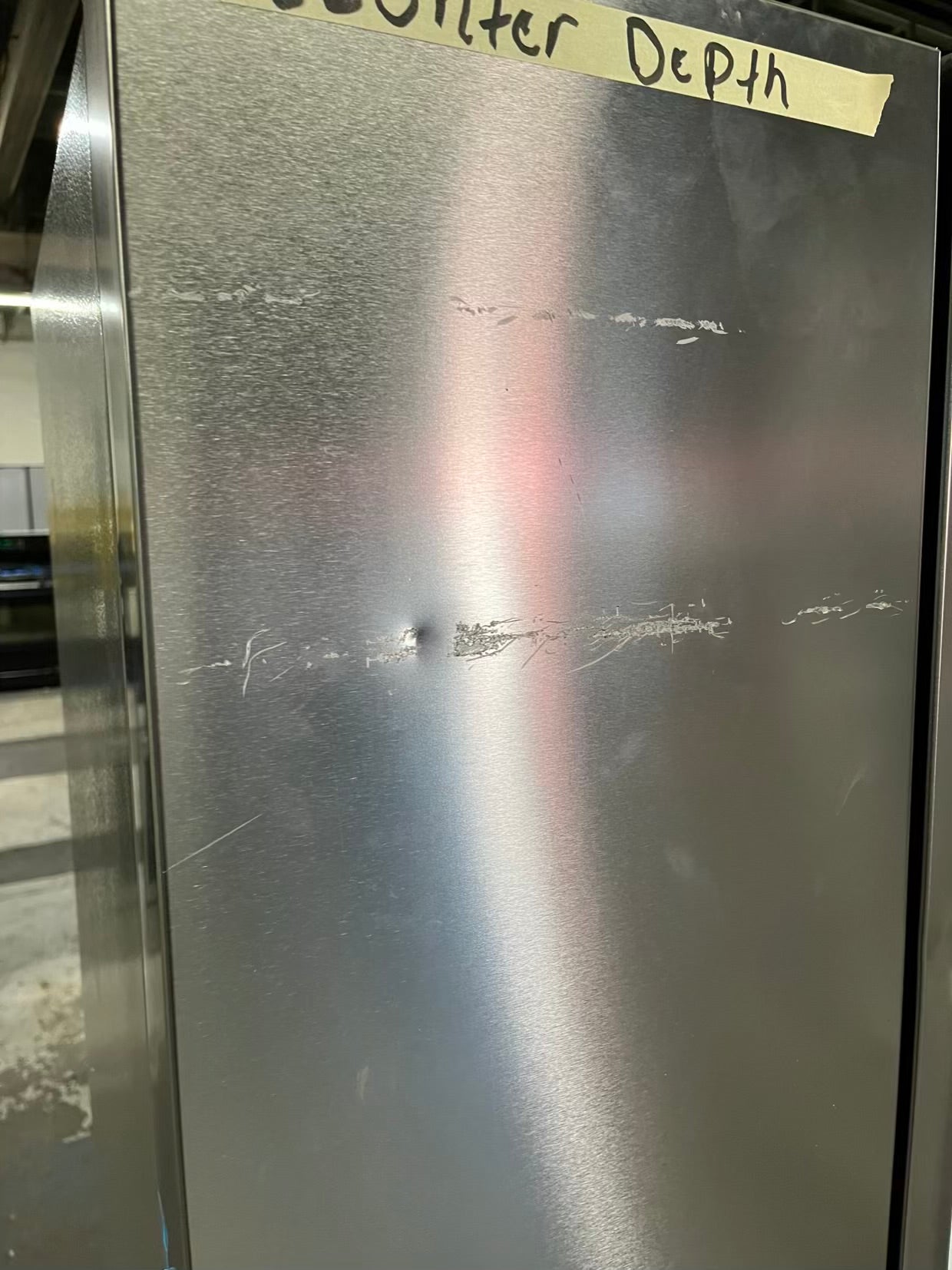 Open Box Haier four door refrigerator stainless steel counter depth 28" no ice maker #RF492KB