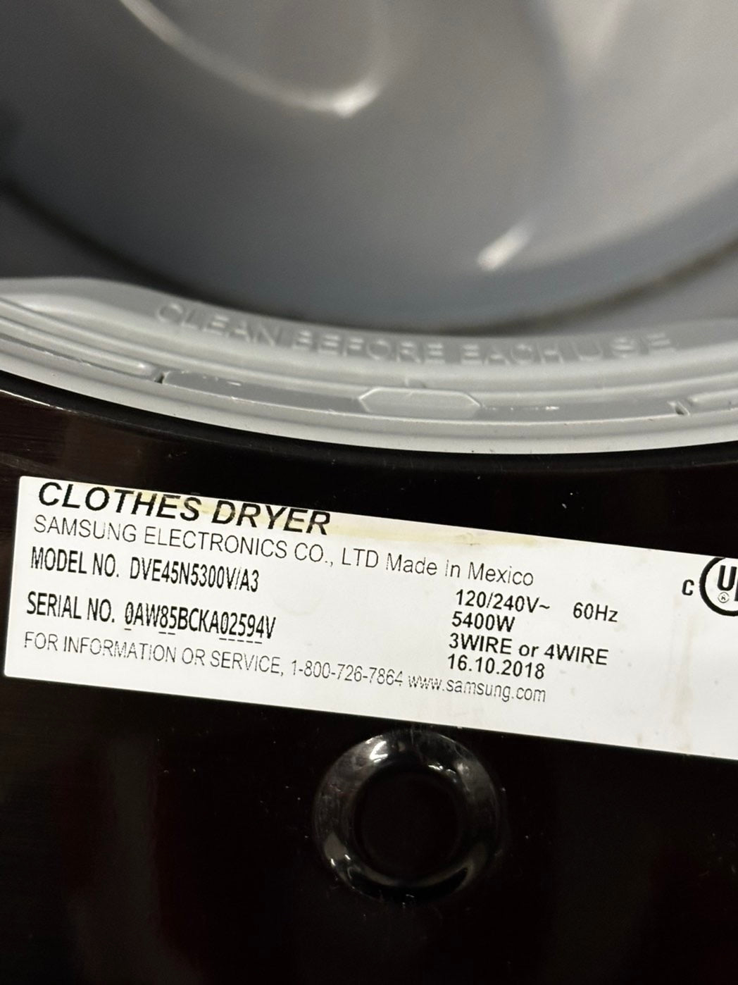 -Samsung steam washer 4.5 cu ft & steam dryer 7.5 cu ft set electric 220v front load stackable or side by side -sensor dry He in dark gray #WDG123JL