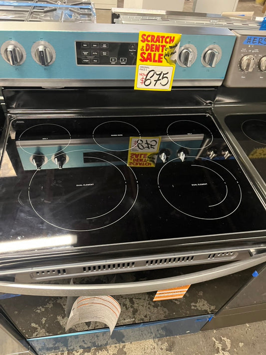 🎁open box New scratch&Dent 30 in. WFE550S0LZ Whirlpool 30" Electric Range with 5 Elements and 5 in 1 Air Fry - Fingerprint Resistant Stainless Steel 30” #WHP21B