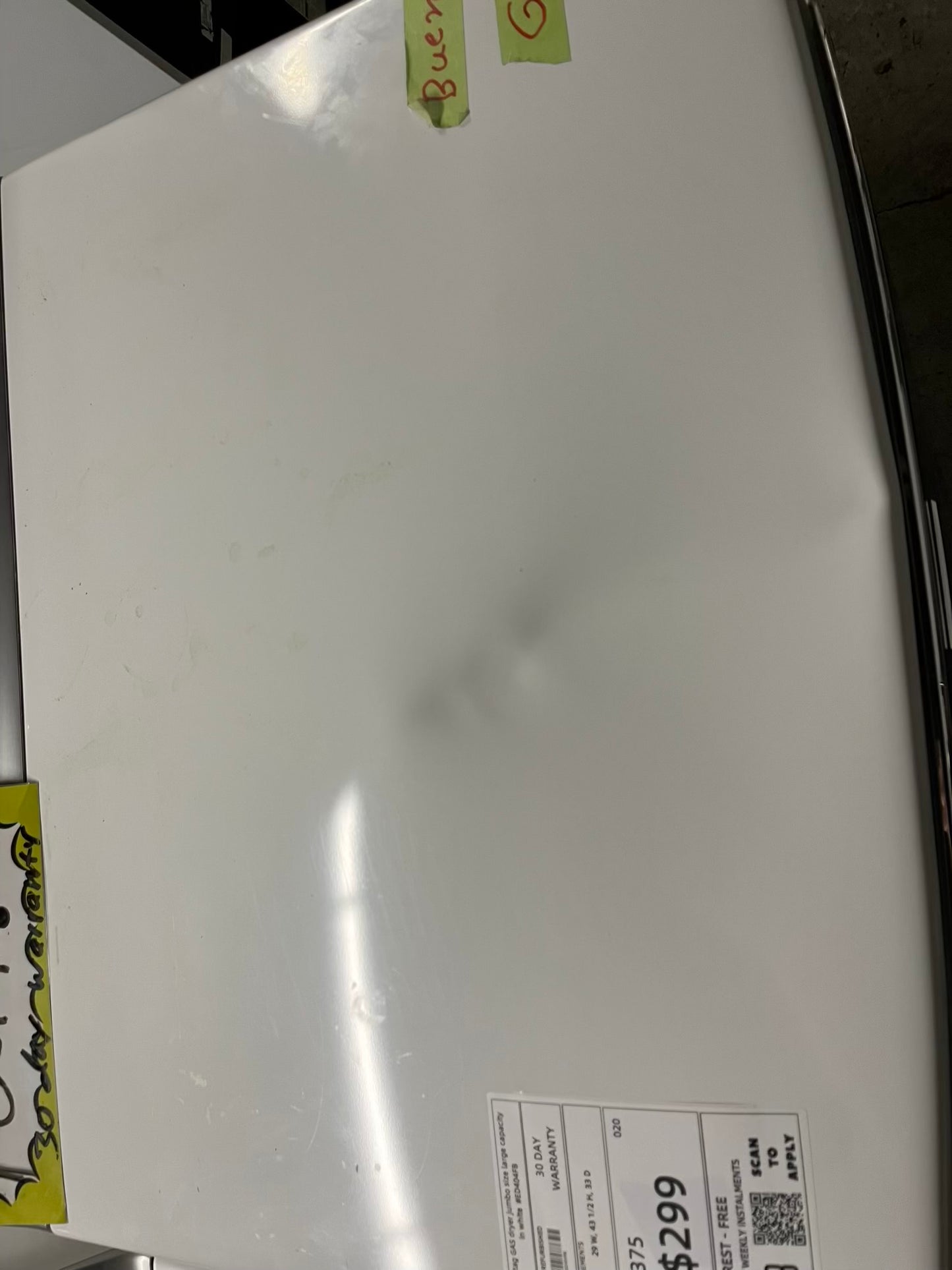 - Open Box 📦 scratch & dent - Maytag GAS dryer jumbo size large capacity in white #ED404FB