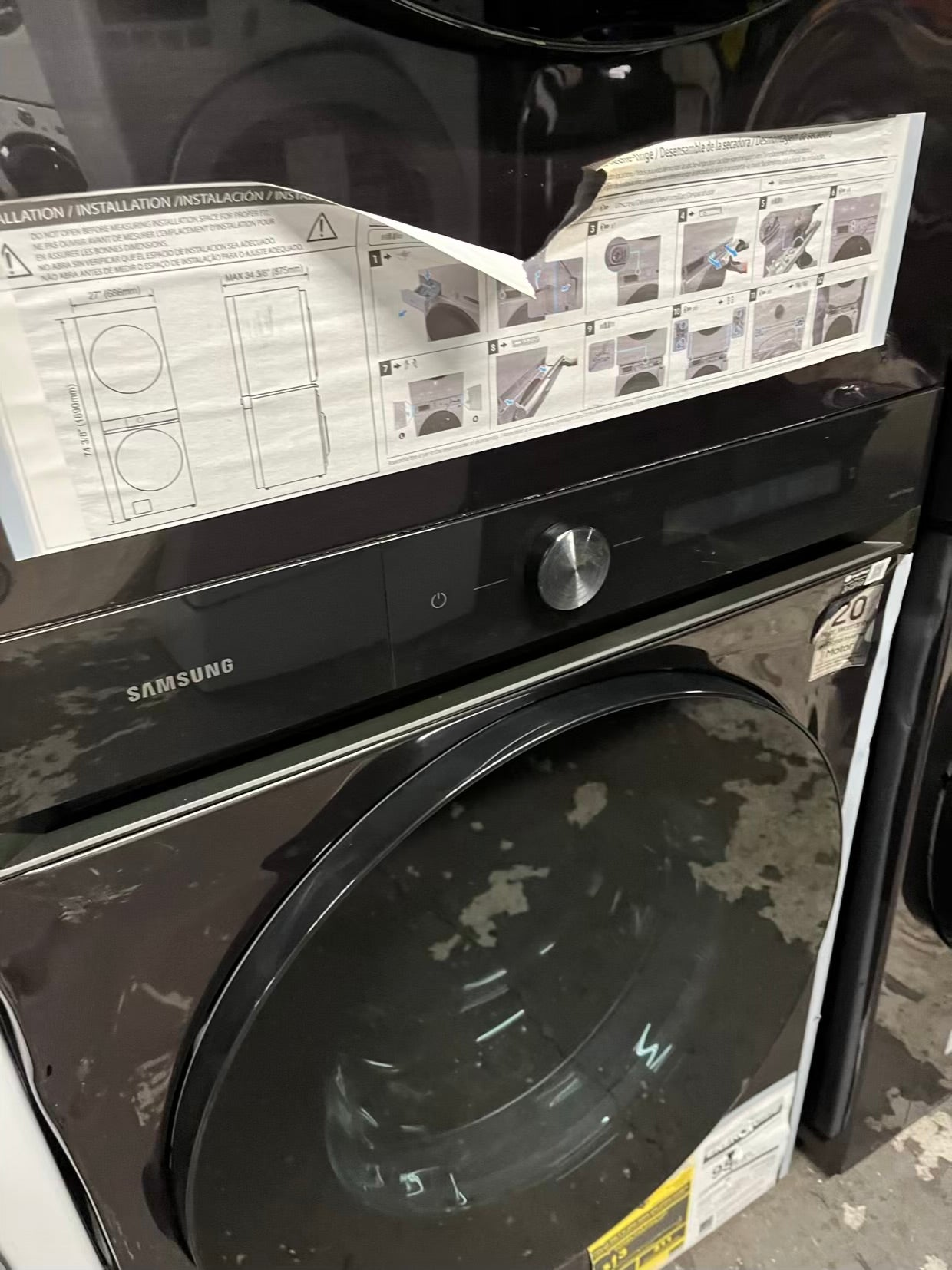 Open Box 📦 | Scratch & Dent Samsung bespoke WashTower electric 220v Single Unit Al Front Load Washer 4.6 cu ft & Dryer 7.6 cu ft 27" in #WD632SB