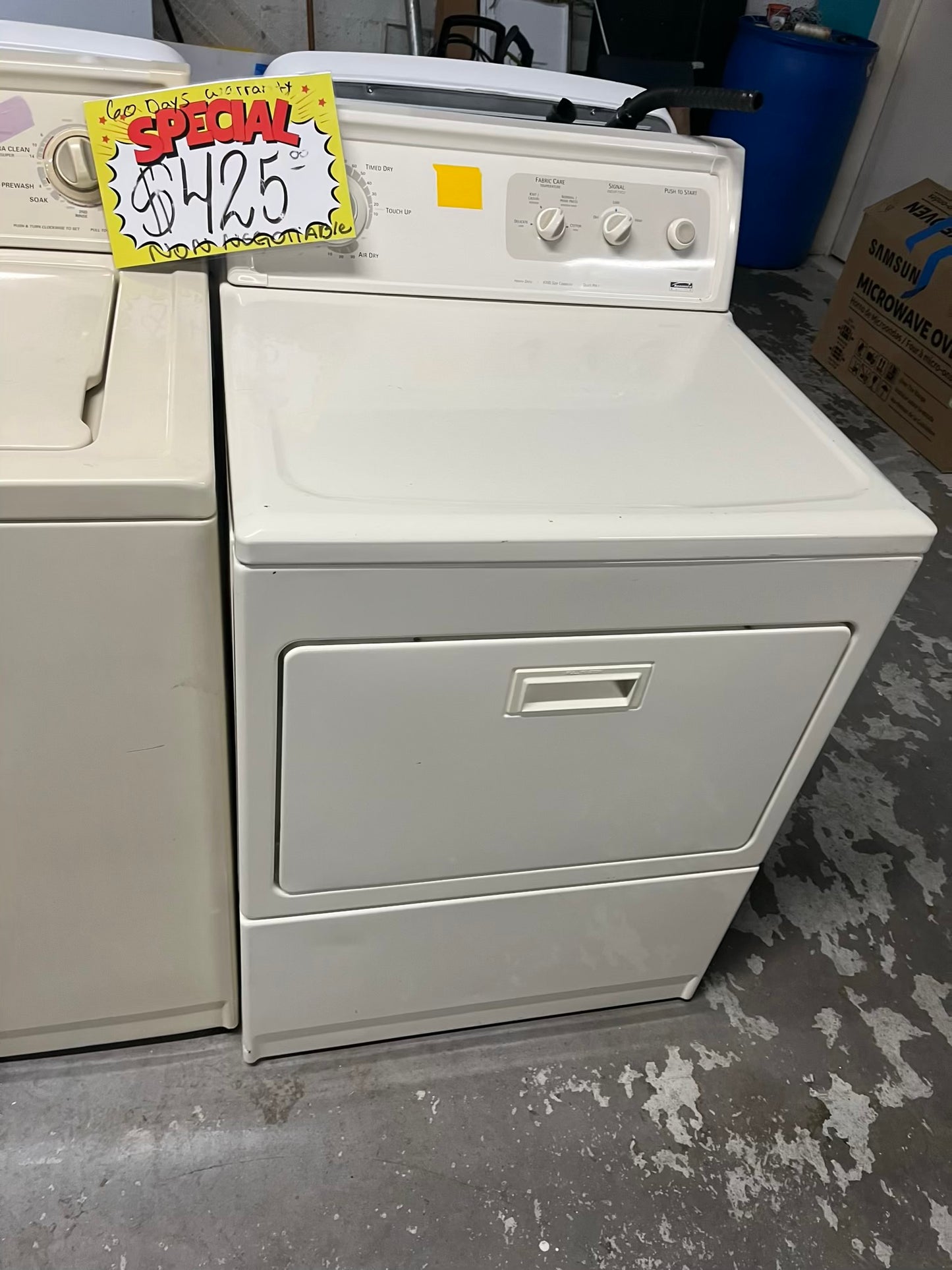 - Kenmore washer & dryer set electric 220v side x side top load w/agitator used-refurbished #WD239TB