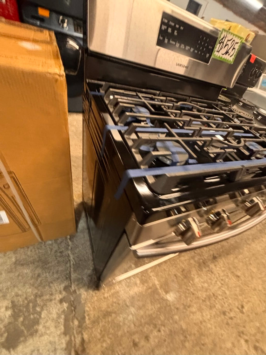 }} samsung Gas range 5 burner convection oven bake ,broil Hi/Lo self clean in stainless steel used-Refurbished 30” #SG911FB
