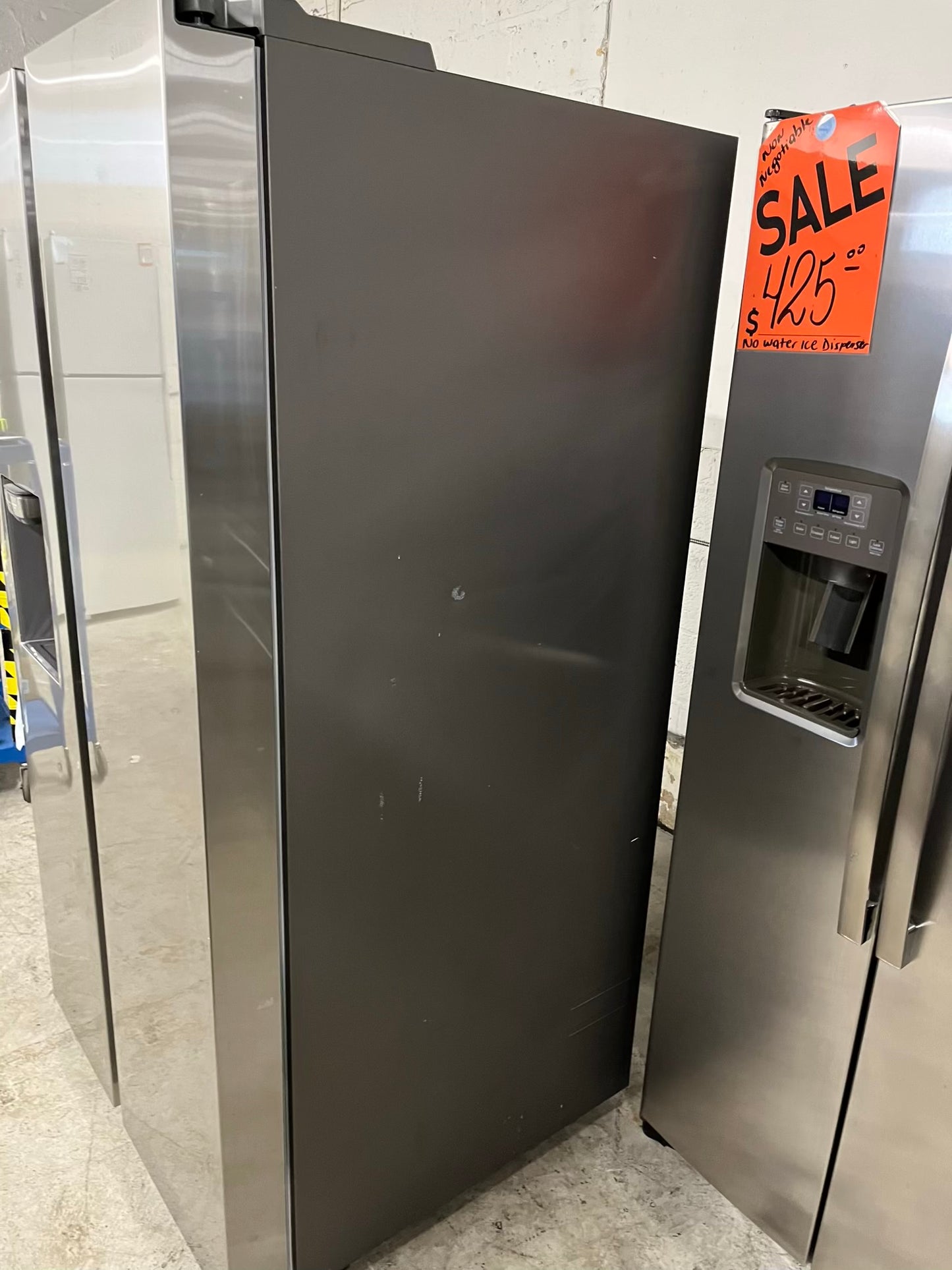 Used Refurbished Samsung side x side refrigerator stainless steel w/ice water dispenser 36" #RF835UB-TR
