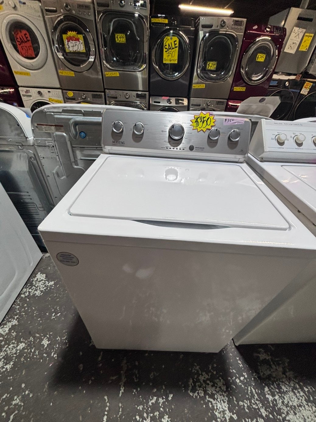 >*maytag Top load washing machine w agitator 27" in good condition,used-Refurbished #TWP227B