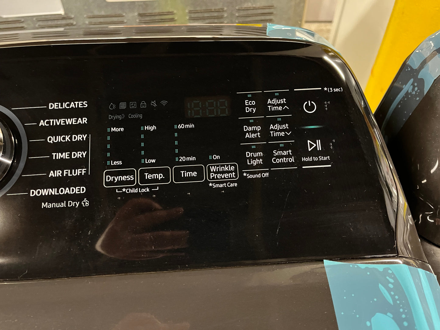 -Open Box - Scratch & Dent Samsung 7.4 cu. ft. Smart Electric Dryer with Steam Sanitize+ in Brushed Black #ED482VB-TR