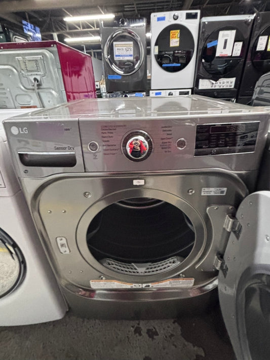 >LG eléctric steam Dryer 29” mega capacity -gray front stainless steel drum large capacity 8.2cu.ft used- refurbished #ED82SDB