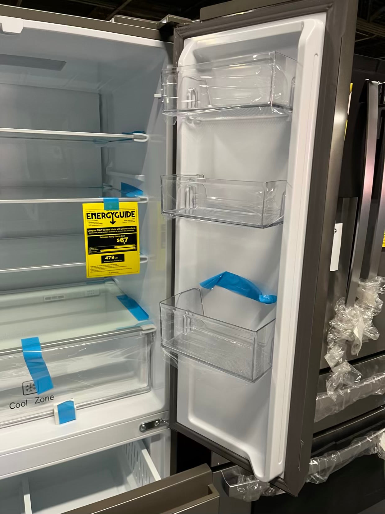 Open Box Haier four door refrigerator stainless steel counter depth 28" no ice maker #RF492KB