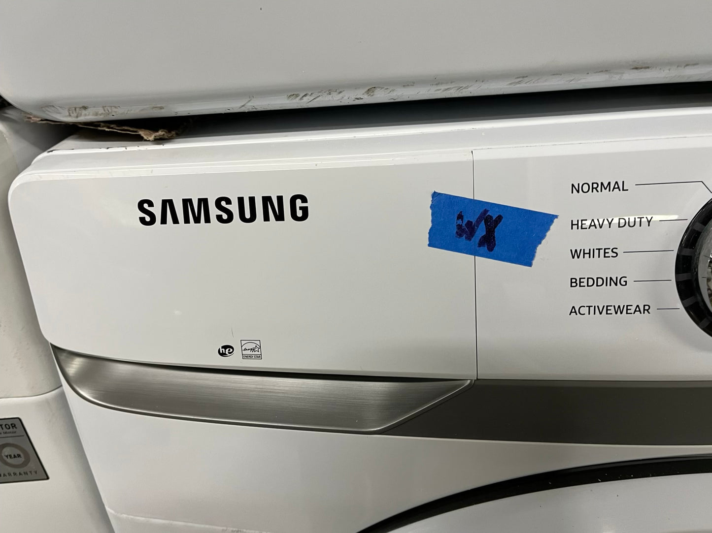 Samsung steam cycle washer 4.5 cu ft & dryer 7.5 cu ft set electric 220v front load stackable sensor dry He in white #WD808PB