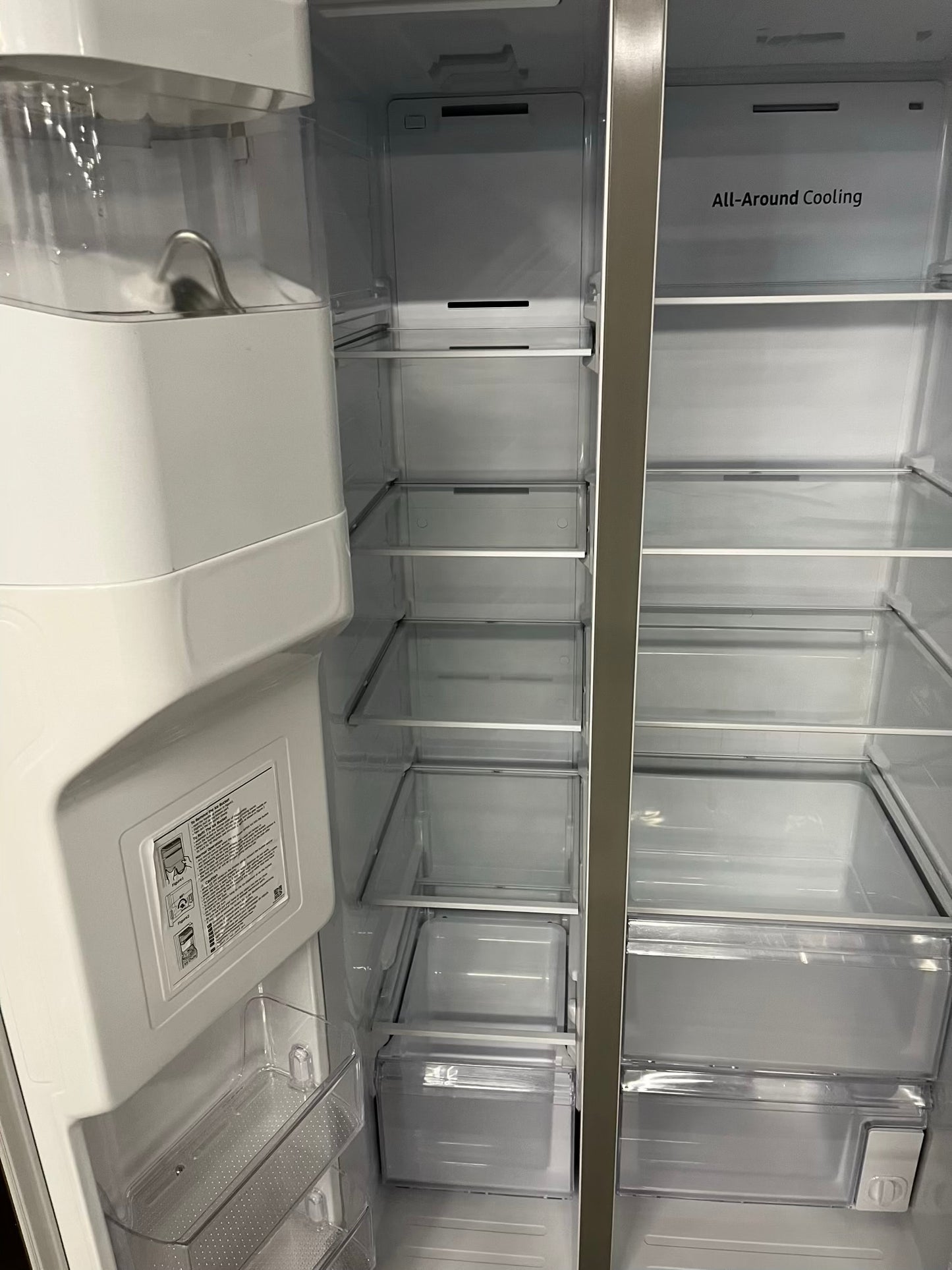 Used Refurbished Samsung side x side refrigerator stainless steel w/ice water dispenser 36" #RF835UB-TR