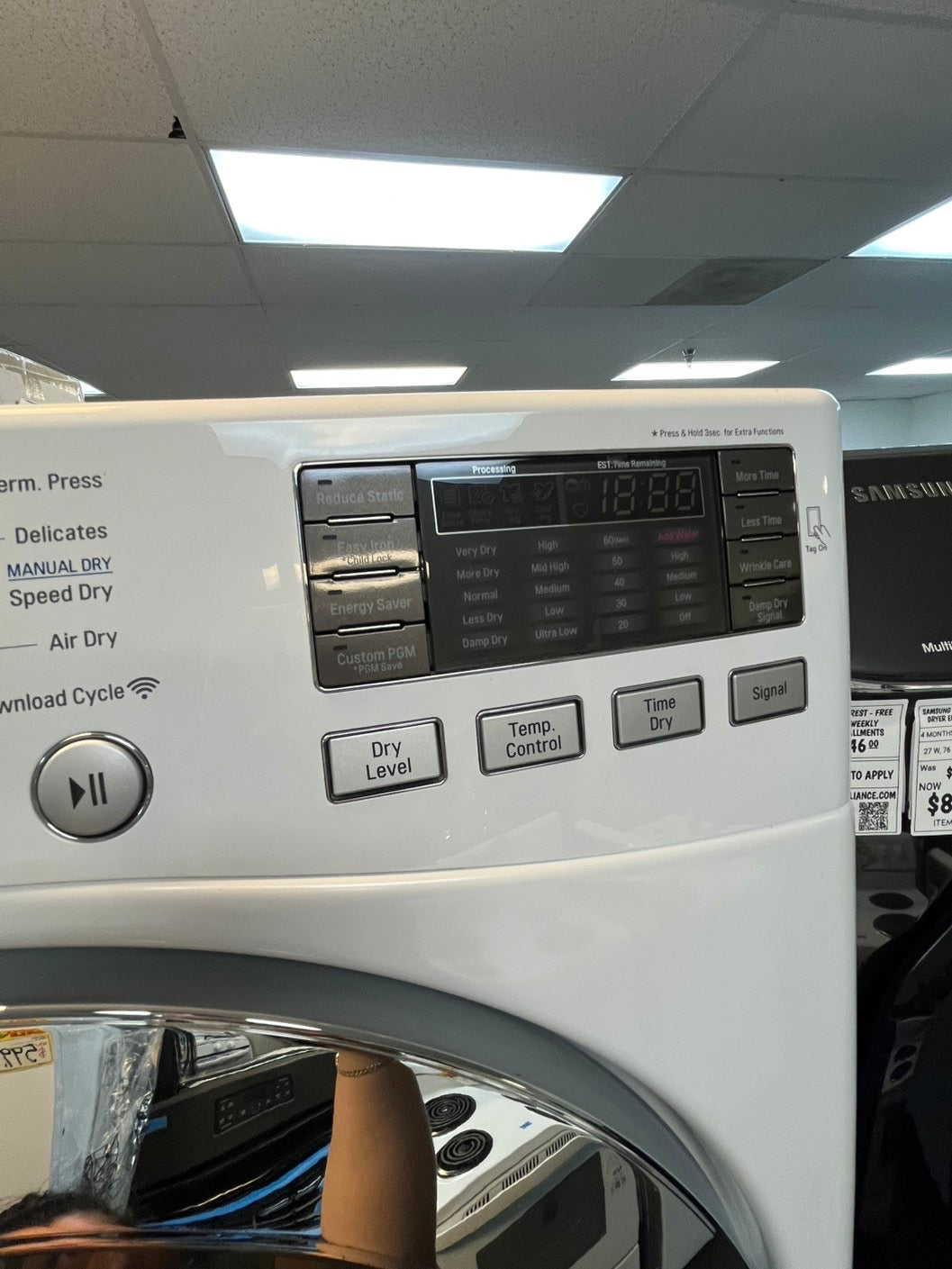 LG front load washer & TrueSteam sensor Dry front load dryer set electric 220v front load stackable in white 30" in Refurbished #WDPR20L