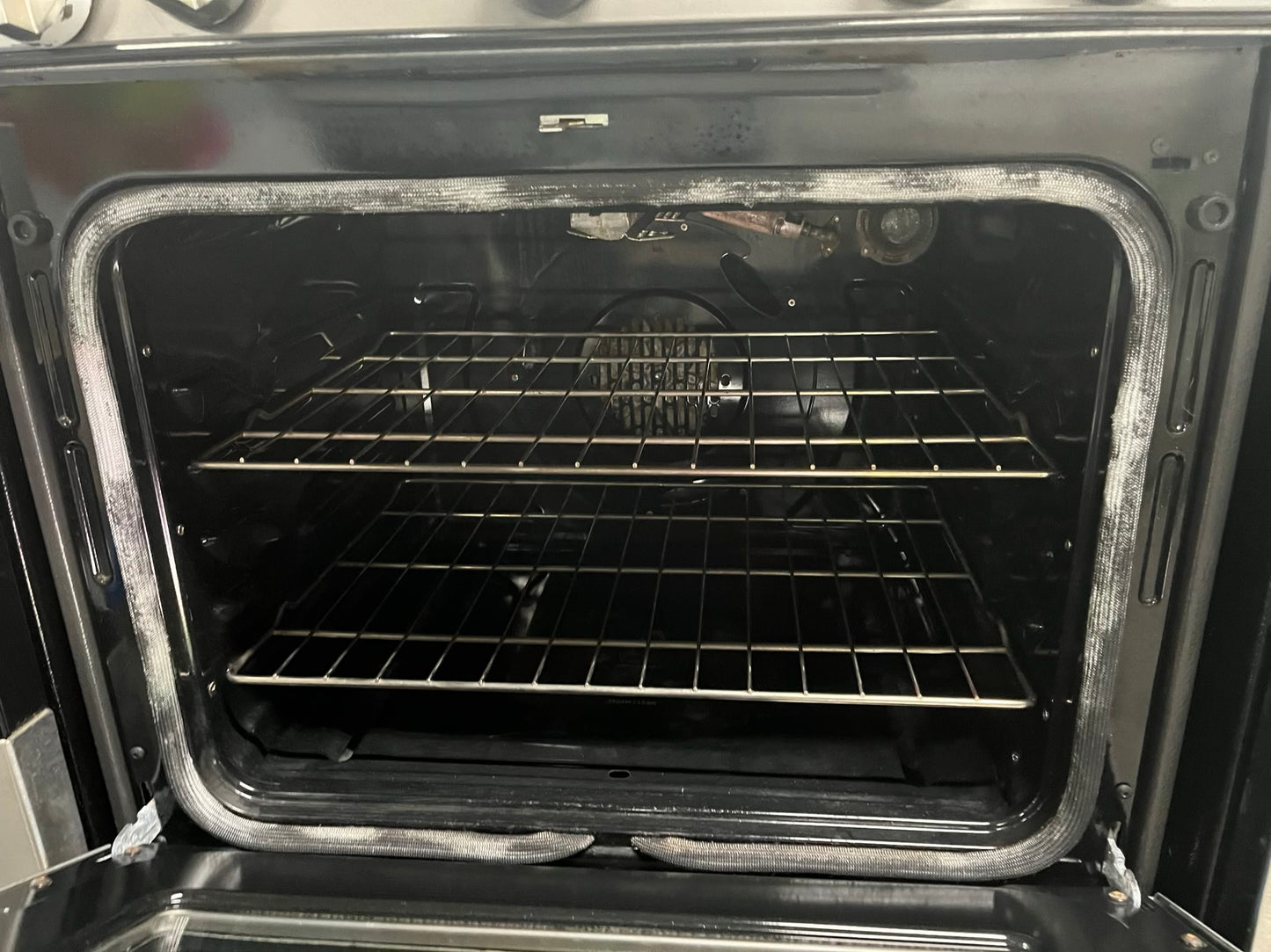 - GE Adora range 5 burner convection roast bake broil hi/lo steam clean slate used refurbished 30" #GR901KB