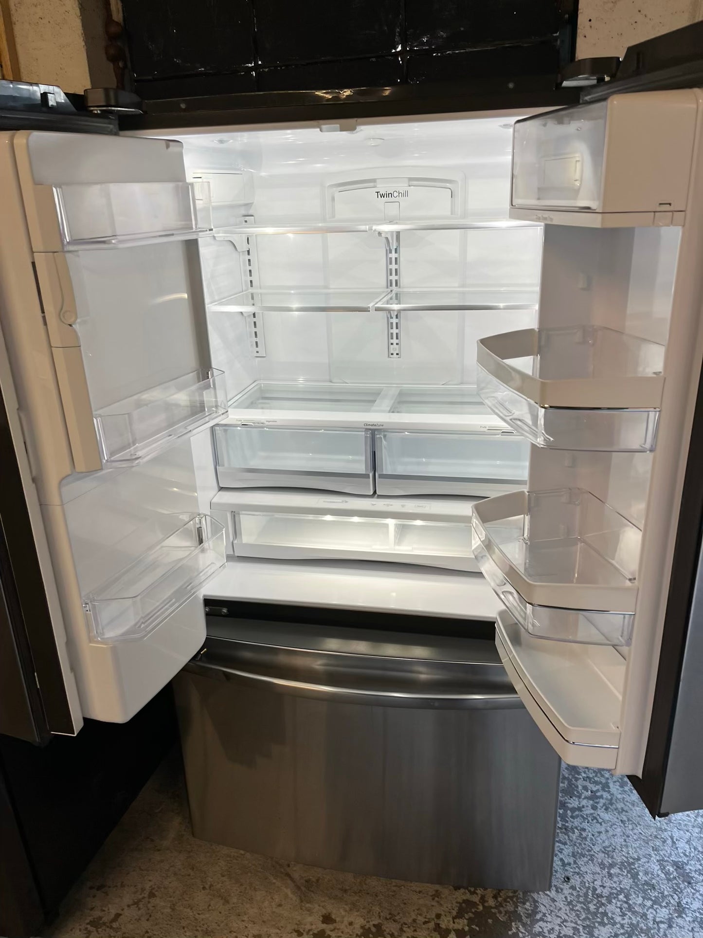 - GE French door Refrigerator counter depth stainless steel w/ ice water dispenser 36" #RF529LB