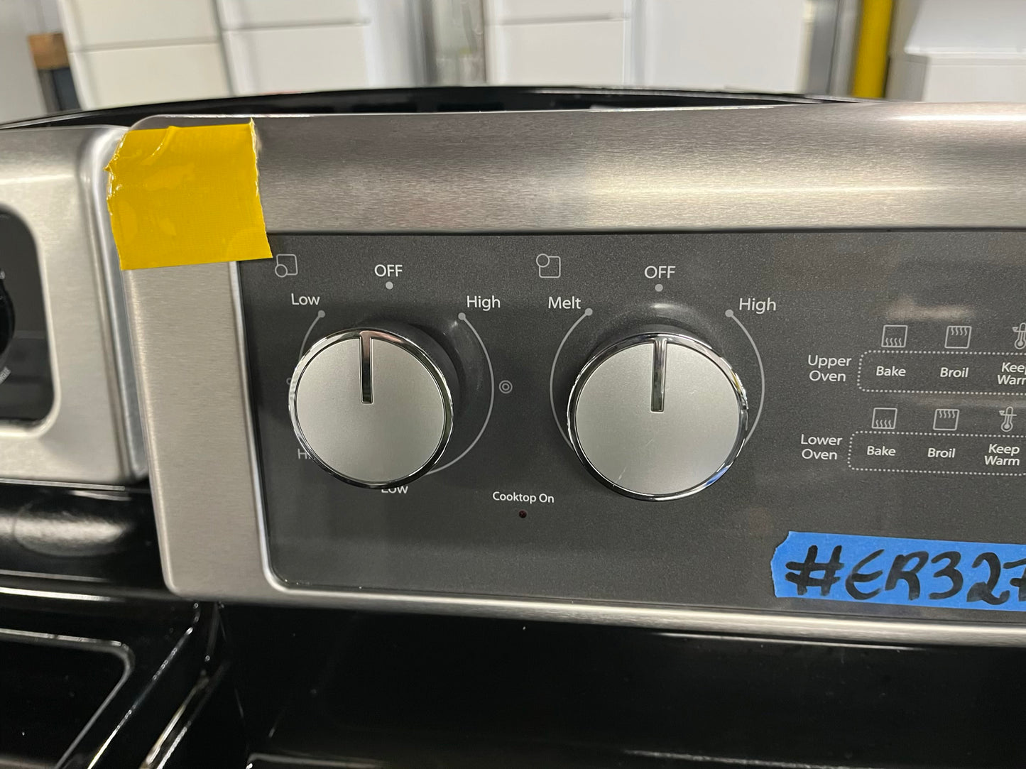 - Whirlpool glass top electric range 220v 5 burner warm zone bake broil steam clean Refurbished double oven stainless steel 30" #ER327HB
