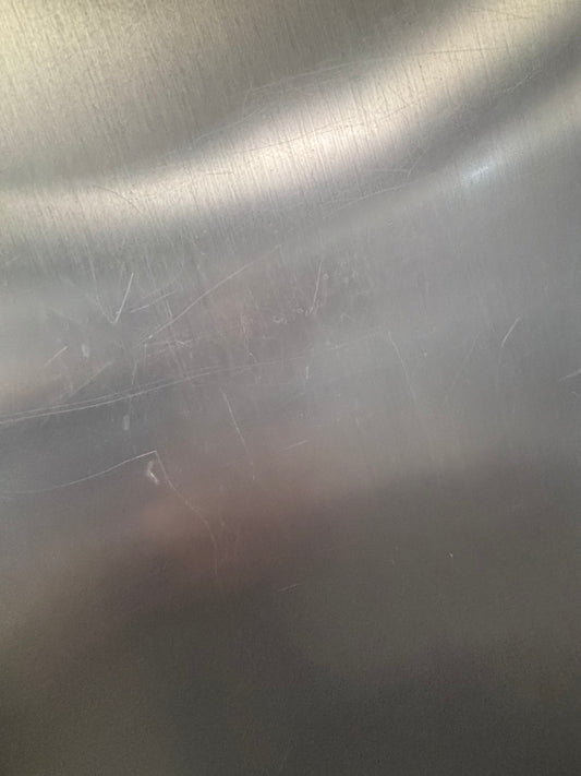 >*28”GE top freezer fridge with ice maker inside stainless steel used-refurbished #FGBS3RB